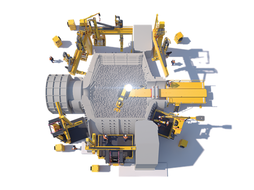 Figure 4: The RME Advanced Technology Mill Relining System is a suite of products engineered to enable safer and faster relining from outside the mill.